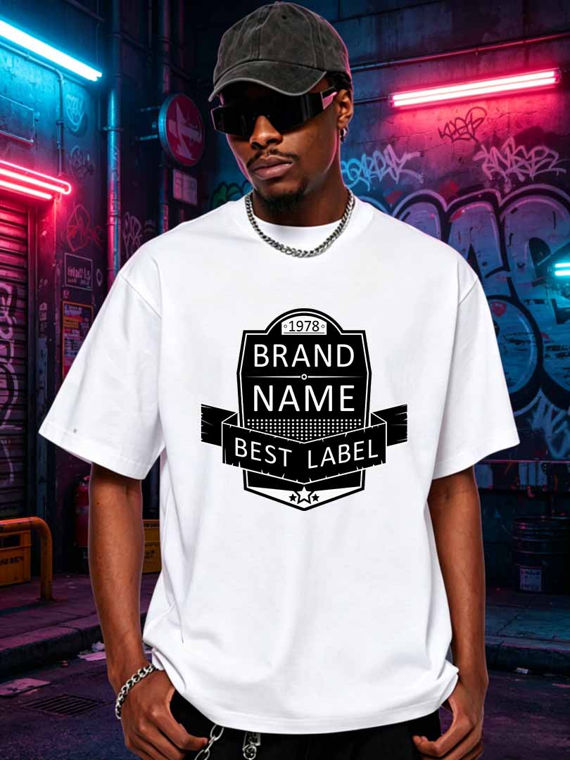 T-shirt da uomo retrò con stam - Streetwear Brand Label recensione e prezzo